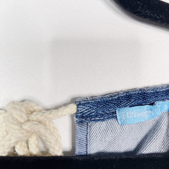 J Mclaughlin Small Blue Maria Stretch Knit Denim Rope Halter Shift Dress Cotton - Picture 8 of 11